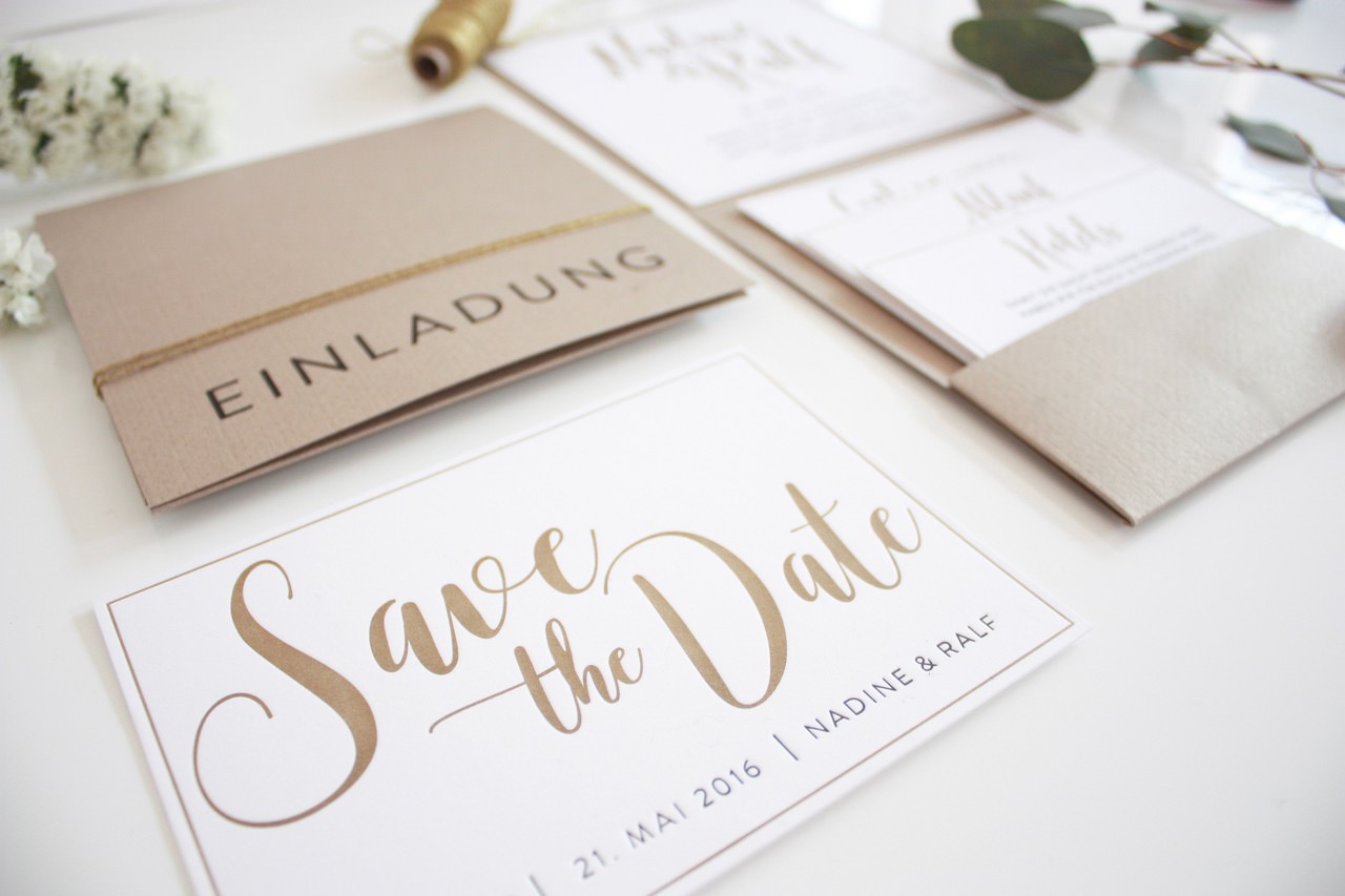 Hochzeitseinladung und Save The Date Karte von Traufabrik