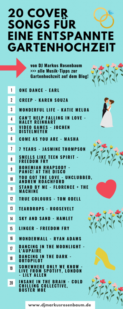 Hochzeit Playlist: 20 Cover Songs für eine entspannte Gartenhochzeit